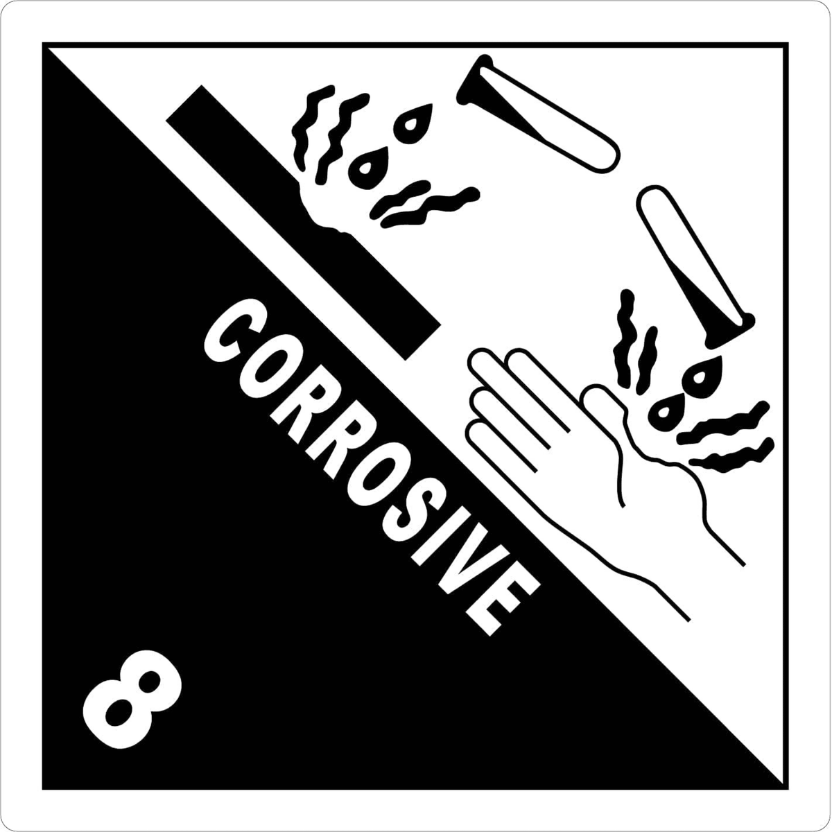 Gefahrgutaufkleber Klasse 8 – Ätzende Stoffe (Corrosive)