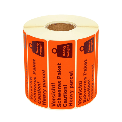 Versandaufkleber „Vorsicht – schweres Paket“