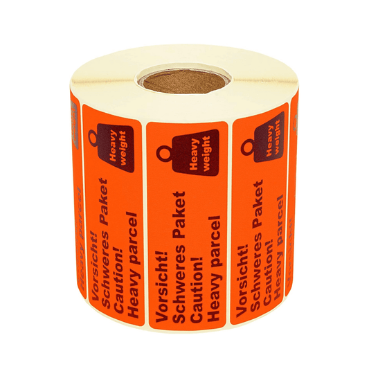 Versandaufkleber „Vorsicht – schweres Paket“